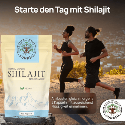 Shilajit 120 Kapseln - 500mg pro Kapsel - 72% Fulvinsäure - SUNASU Premium Shilajit und Nahrungsergänzungsmittel für mehr Vitalität und Energie